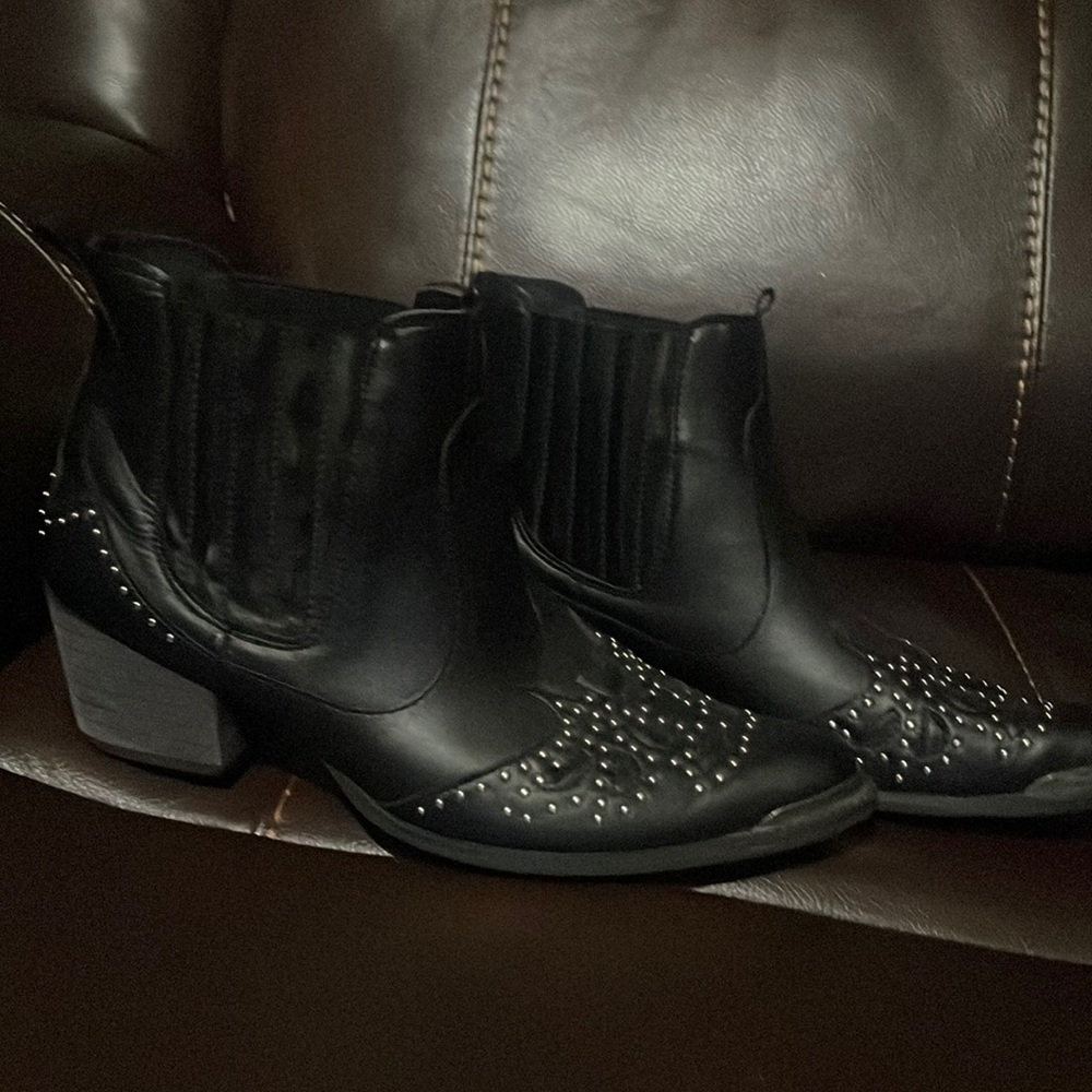 Western girl studded ankle boots